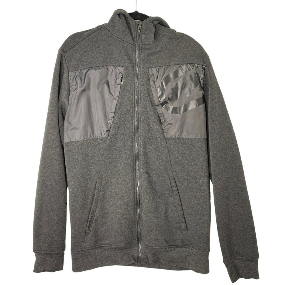 Ecko Mens Hoodie Sweatshirt Rhino Logo Black Camo Authentic Zip Up Size XL